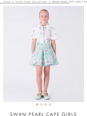 Cape Girls Aqua Floral Skirt Set